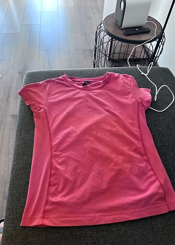Kadın Koyu Pembe Kısa Kollu Atletik Tişört