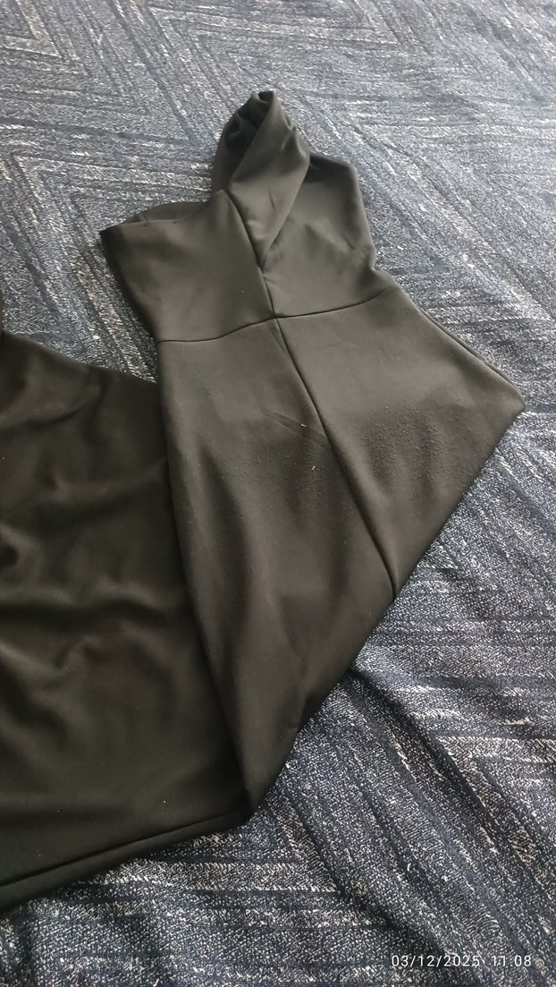 Gri Drapeli Kadın Kumaş elbise - Görsel 3