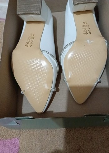 Beyaz Dolgu Topuklu Kadın Abiye Ayakkabı - Görsel 2