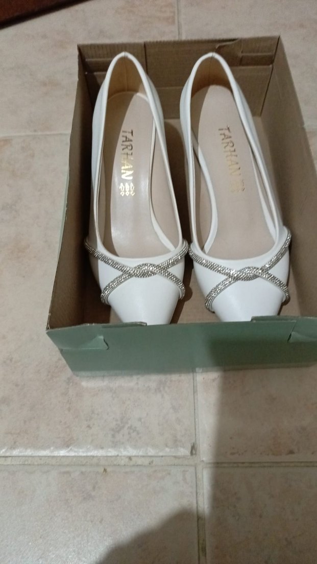 Beyaz Dolgu Topuklu Kadın Abiye Ayakkabı - Görsel 3