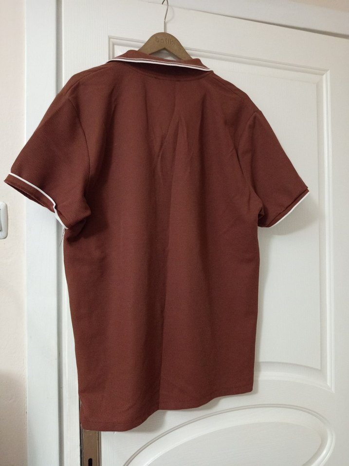 Erkek Kahverengi Kısa Kollu  Polo Tişört - Görsel 3