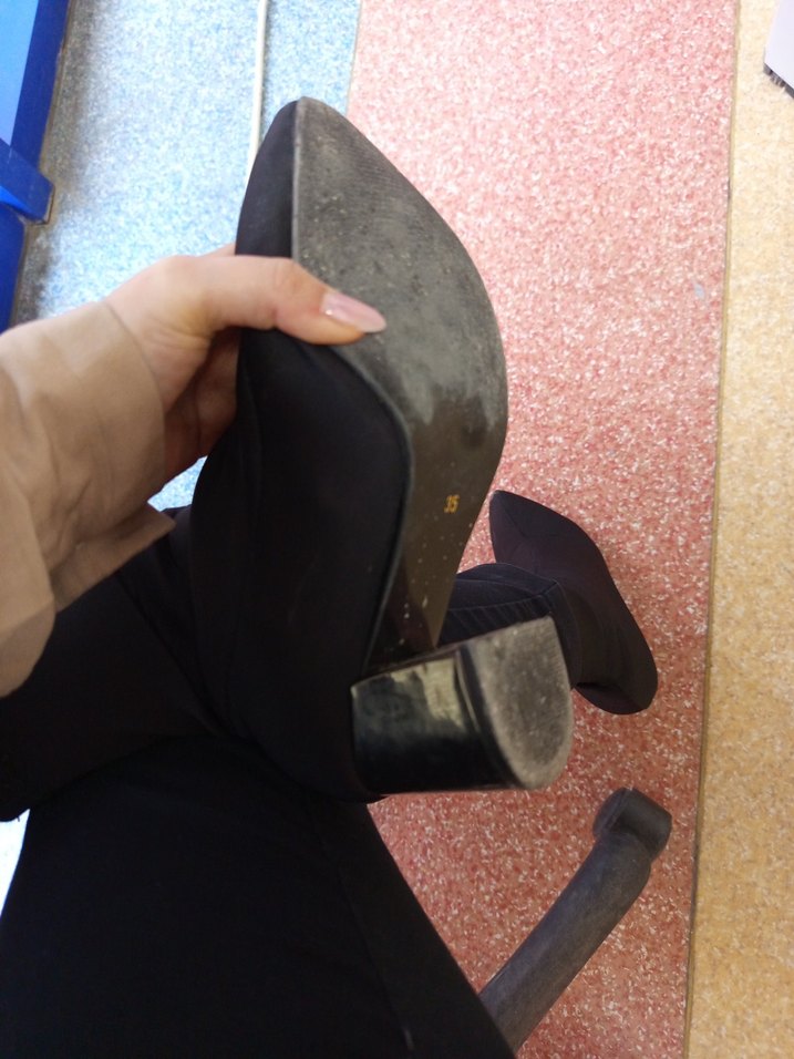 Siyah Elastik Blok Topuklu Kadın Bot - Görsel 4