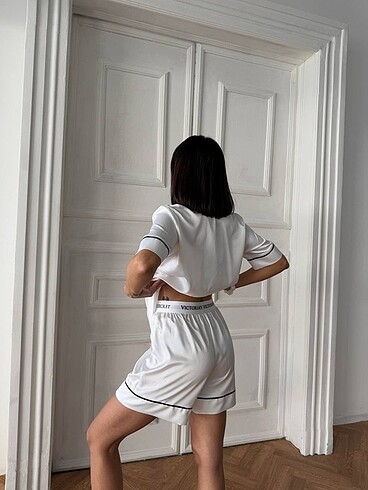 diğer Beden Şortlu ipek saten takım