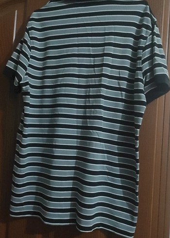 Gri Çizgili Erkek Polo Tişört - Görsel 2