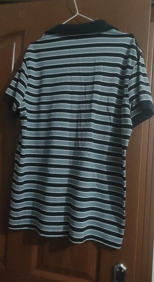 Gri Çizgili Erkek Polo Tişört - Görsel 2