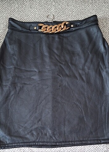 xs Beden siyah Renk Topshop Mini Deri Etek