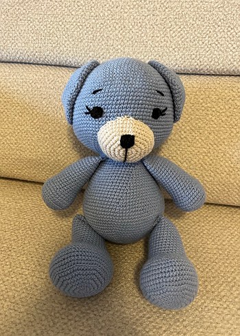 Gri Örgü Ayıcık Peluş Oyuncak - Görsel 2