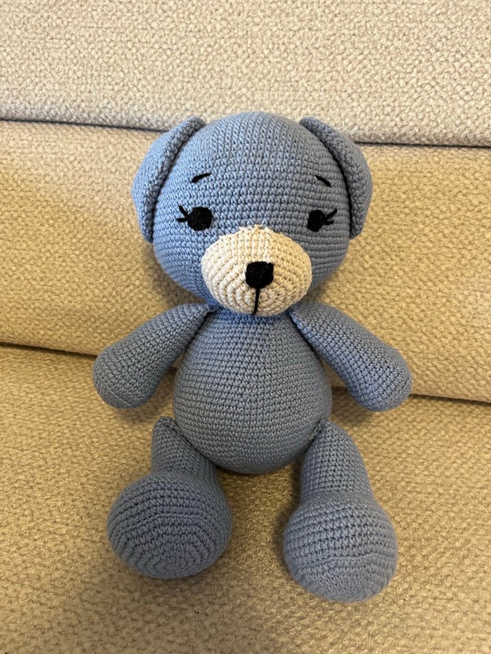 Gri Örgü Ayıcık Peluş Oyuncak - Görsel 2