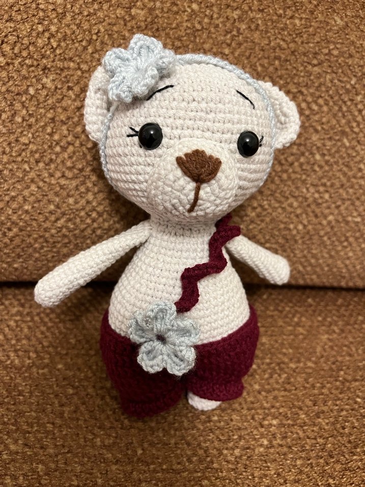 Kahverengi Örgü Peluş Oyuncak Ayıcık - Görsel 2