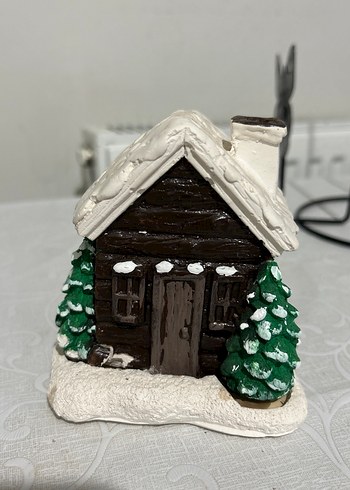 Kahverengi Ahşap Ev Figürü Tütsülük - Görsel 2