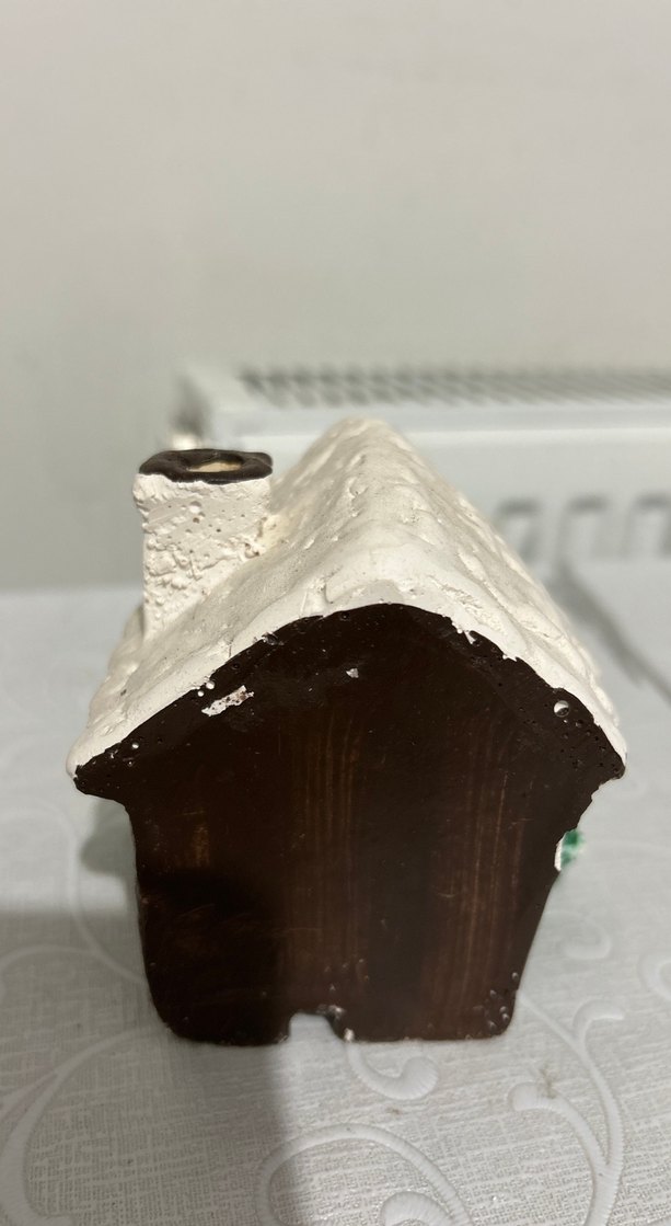 Kahverengi Ahşap Ev Figürü Tütsülük - Görsel 4