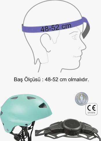 Turkuaz Biker Stil Bisiklet Kaskı - Görsel 3