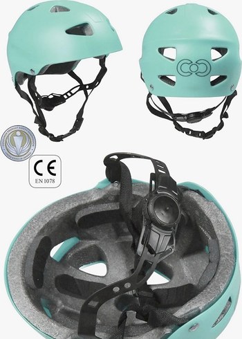 Turkuaz Biker Stil Bisiklet Kaskı - Görsel 5