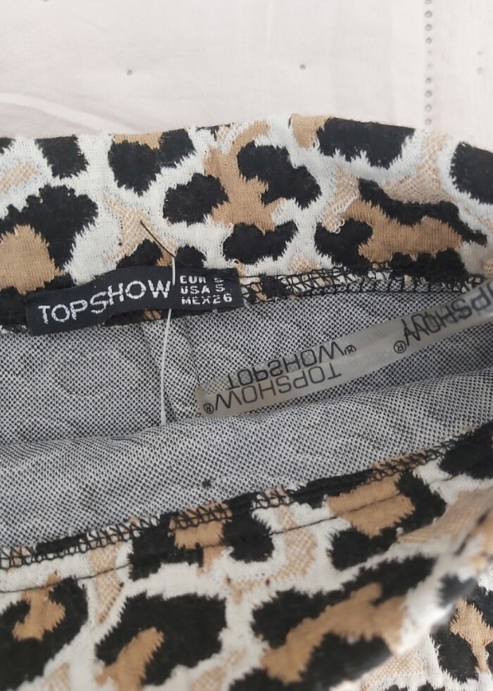 Leopar desenli mini etek - Görsel 3