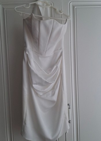 Straplez Beyaz nikah elbisesi - Görsel 2