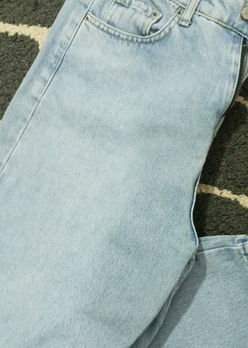 40 Beden Kadın Mavi Pastel Tie-Dye Bol Kesim Denim Pantolon