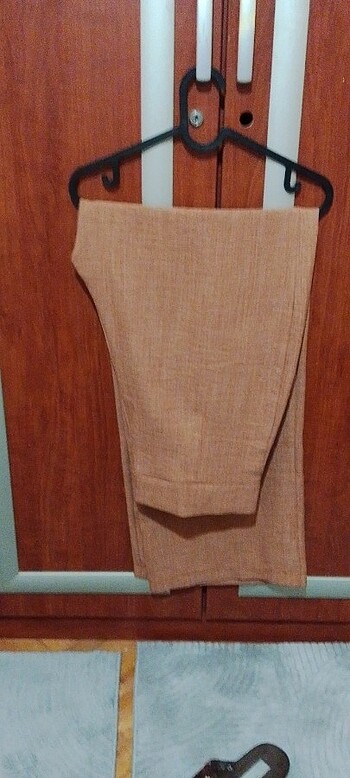 xl Beden camel Renk Dökümlü kumaş pantolon