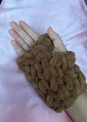 Bej Örgü Bohem Kadın Eldiveni - Görsel 3