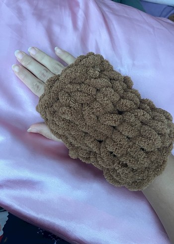 Bej Örgü Bohem Kadın Eldiveni - Görsel 2