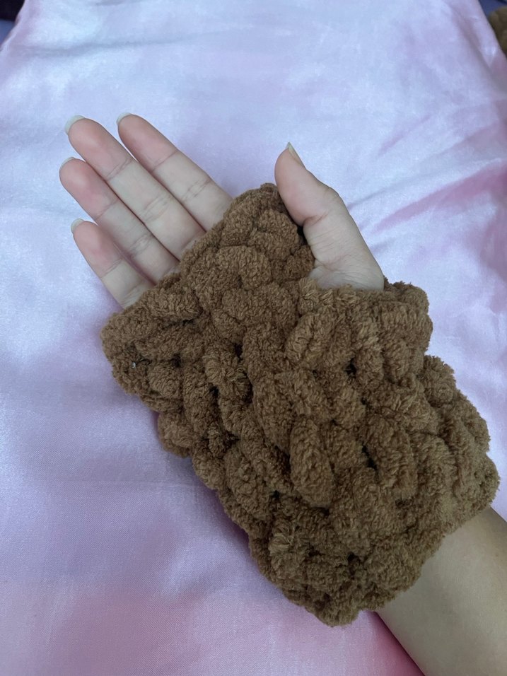 Bej Örgü Bohem Kadın Eldiveni - Görsel 3