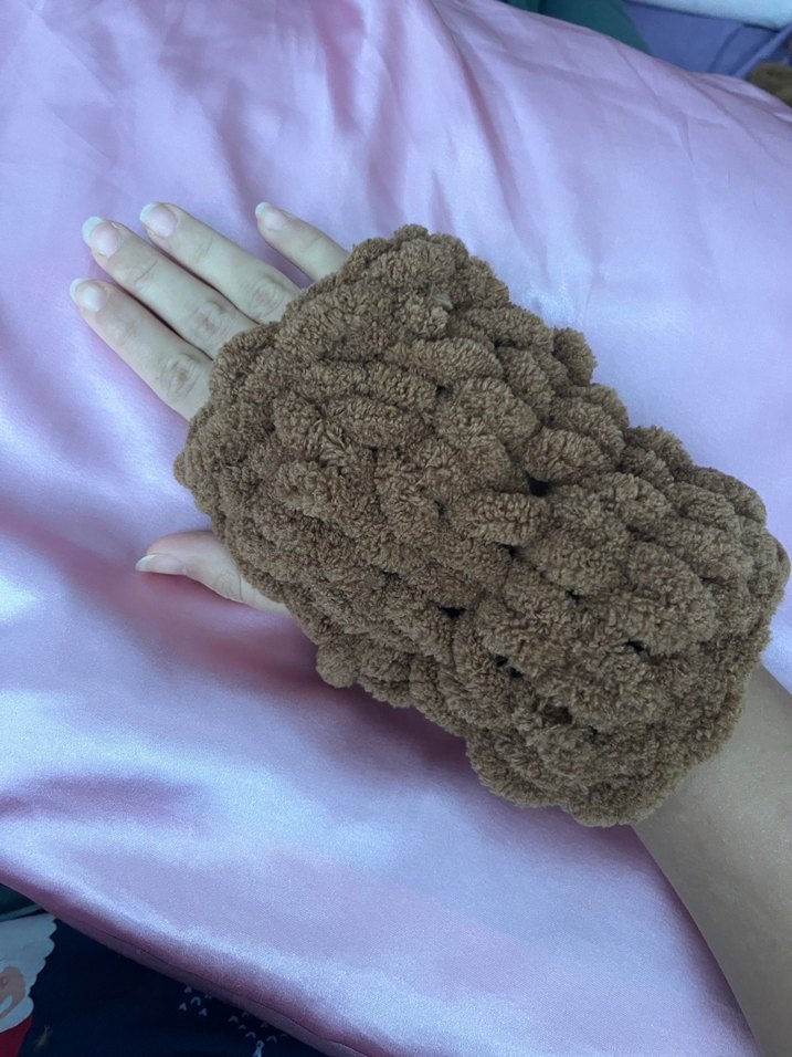 Bej Örgü Bohem Kadın Eldiveni - Görsel 2