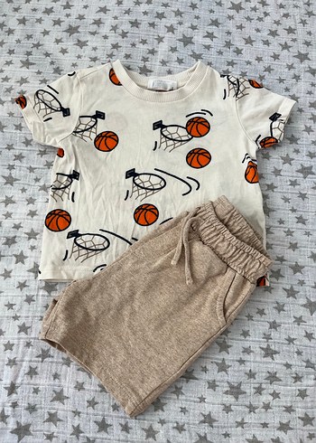 Pamuklu Örme Basketbol Baskılı Bebek Takımı