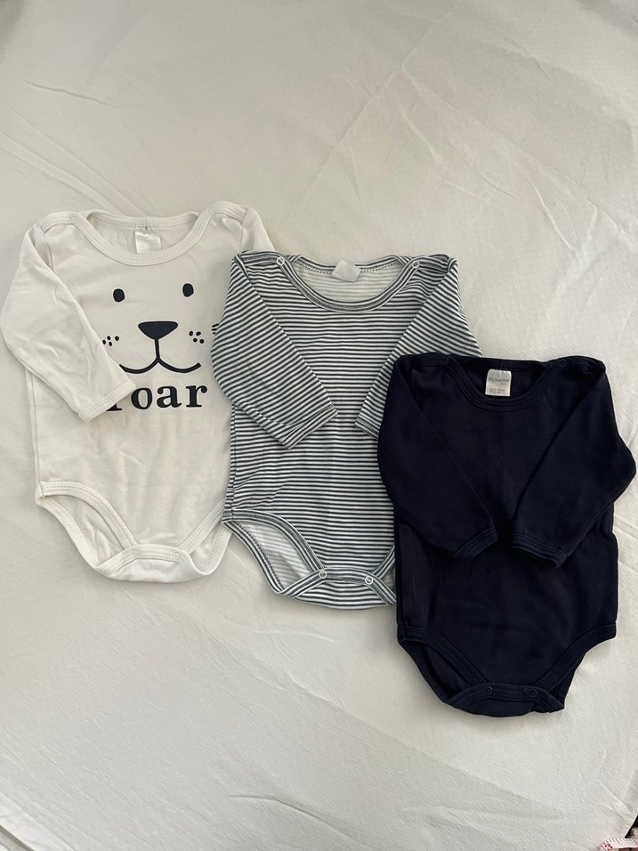 Uzun Kollu Erkek Bebek Body Seti 3'lü 6-9 ay - Görsel 2