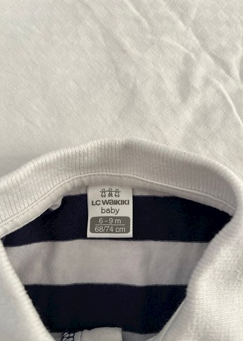 Düğmeli Çizgili Erkek Bebek Kısa Kollu Body - Görsel 3