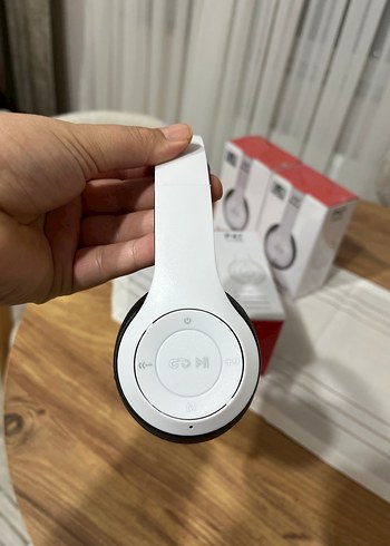 Kablosuz Beyaz-Gri Kulaklık - Görsel 2