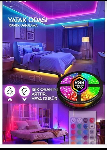 Renkli LED Şerit Işık Seti Kumandalı - Görsel 3