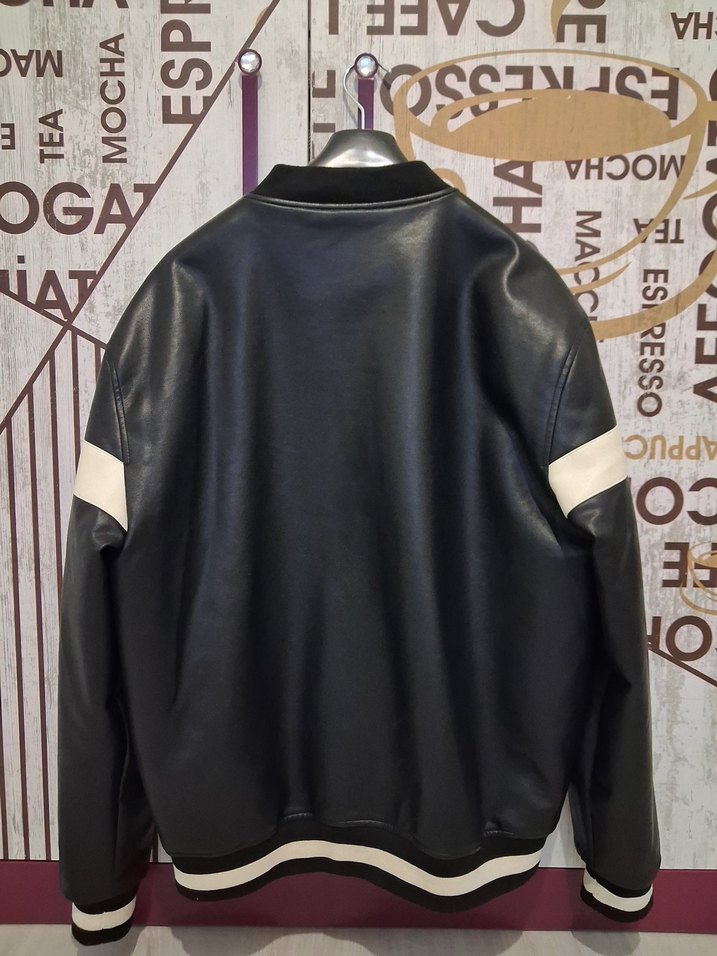 Siyah Deri Görünümlü  Erkek Ceket XL beden - Görsel 2