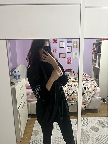 Diğer Siyah pullu kadife tunik