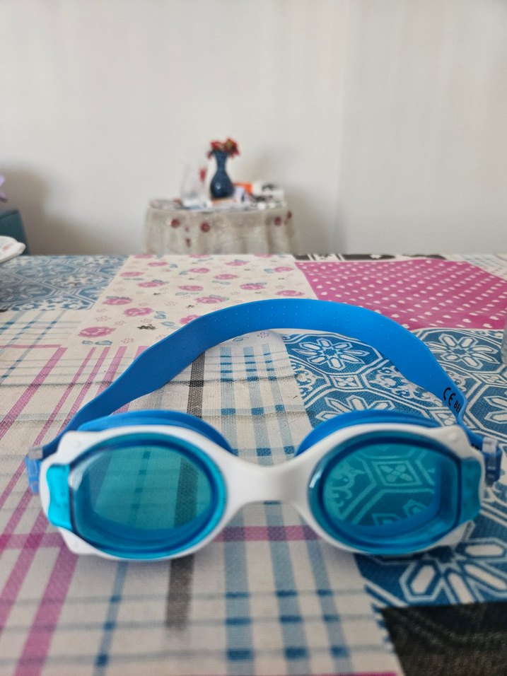 Mavi Bağcıklı Retro Stil Yüzücü Gözlüğü - Görsel 2