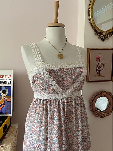 American Vintage vintage coquette dantelli babydoll elbise