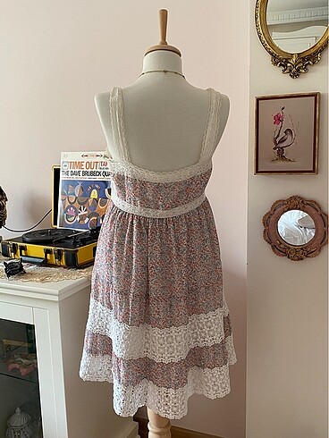 m Beden çeşitli Renk vintage coquette dantelli babydoll elbise