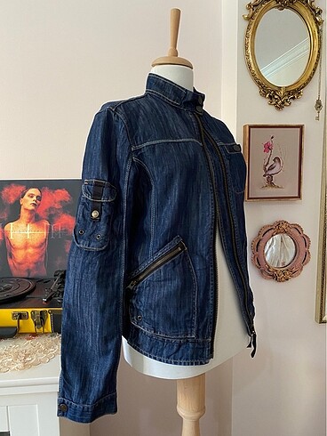 American Vintage vintage grunge fermuarlı cepli kot ceket