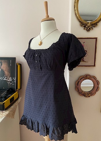 American Vintage vintage benekli siyah babydoll bluz