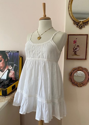 beyaz dantel detaylı benekli babydoll bluz