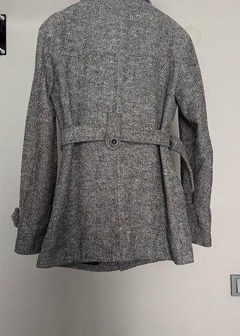 Gri Düğmeli Midi erkek Kaban - Görsel 2