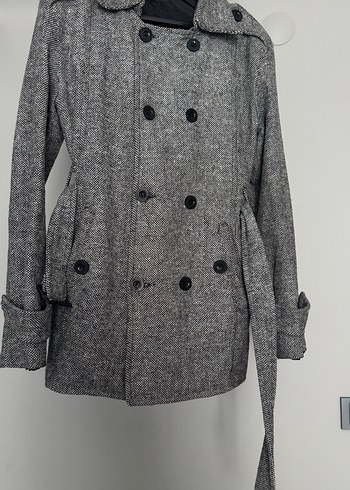 Gri Düğmeli Midi erkek Kaban - Görsel 3