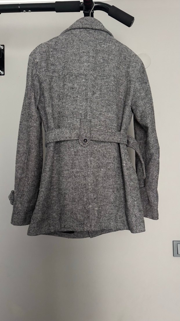 Gri Düğmeli Midi erkek Kaban - Görsel 2