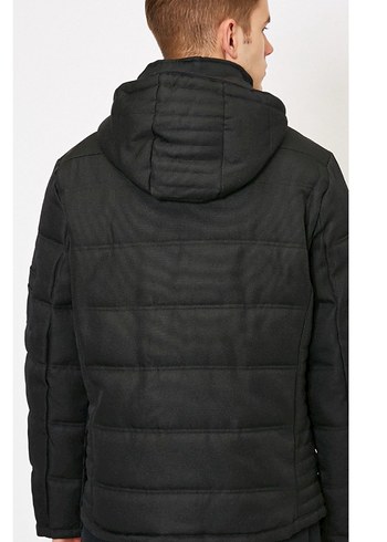 Etiketli koton kalın Erkek Mont - Görsel 6