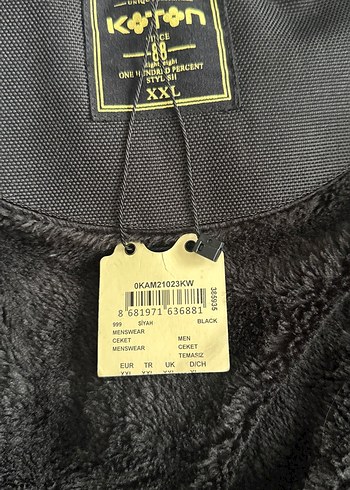 Etiketli koton kalın Erkek Mont - Görsel 5