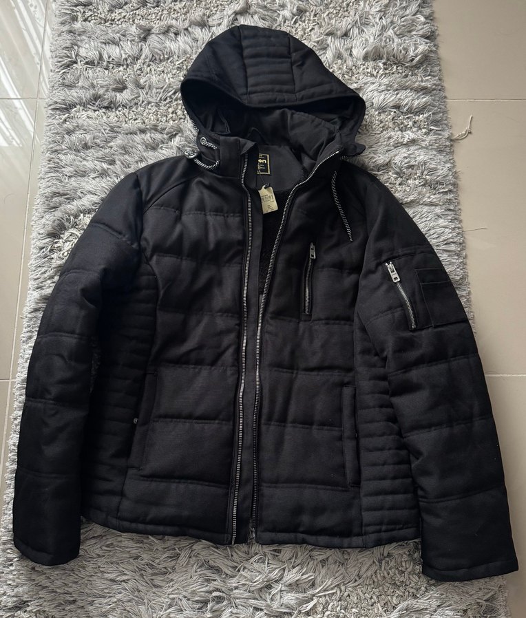 Etiketli koton kalın Erkek Mont - Görsel 2