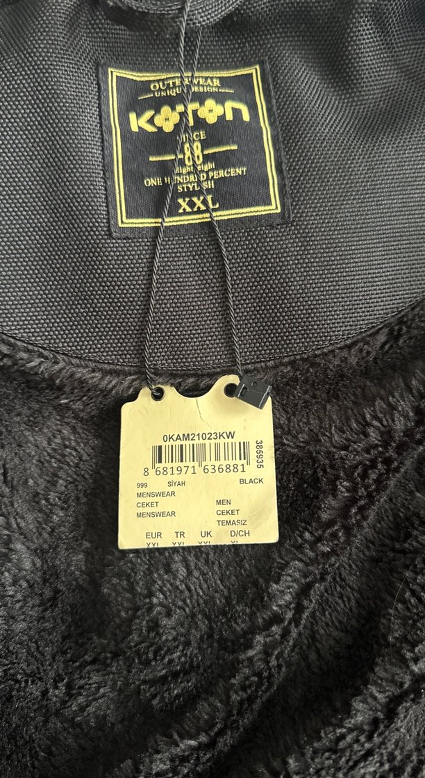 Etiketli koton kalın Erkek Mont - Görsel 5