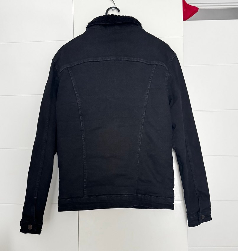 Siyah erkek Denim Ceket Düğmeli - Görsel 2