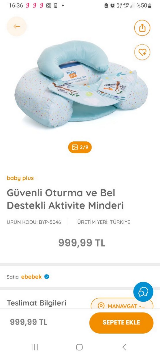 Pembe Baskılı Hamile ve Emzirme Yastığı - Görsel 4