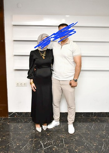 Diğer Uzun Siyah yanlari ipli saten elbise