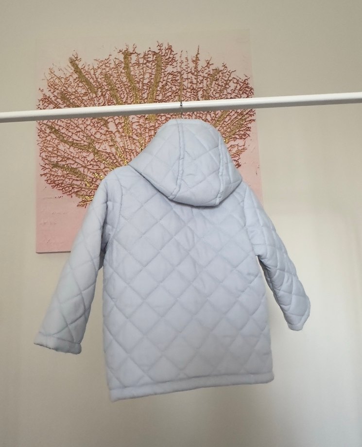 Düğmeli Kapüşonlu Erkek Çocuk Gri Mont - Görsel 3