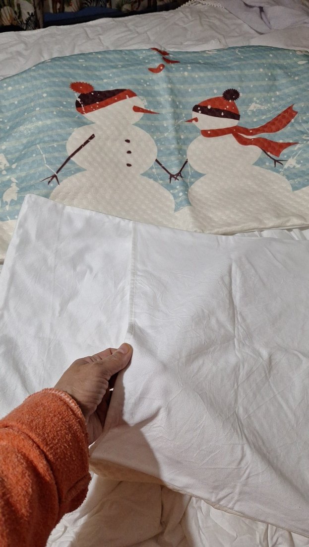 2 adet kış temalı kardan adamlı yastık kılıfı - Görsel 3